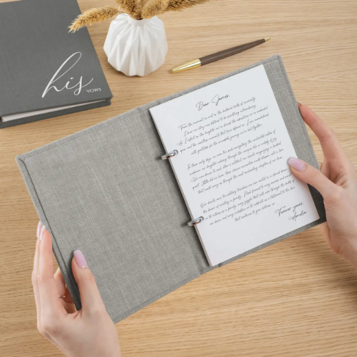 Picture of Set of 2 Linen Vow Books