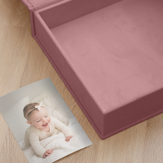 Picture of Velvet Baby Keepsake Box, Photo Window, Magnet Closure
