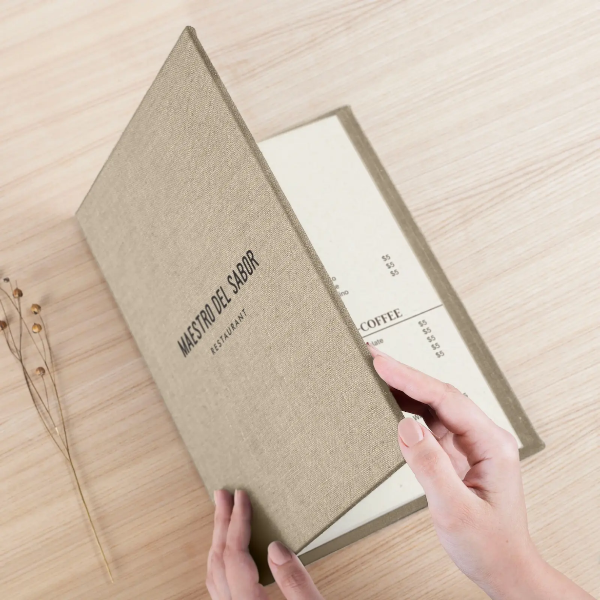 Picture of Linen Menu Book