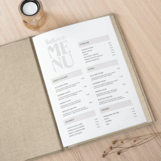 Picture of Linen Menu Book