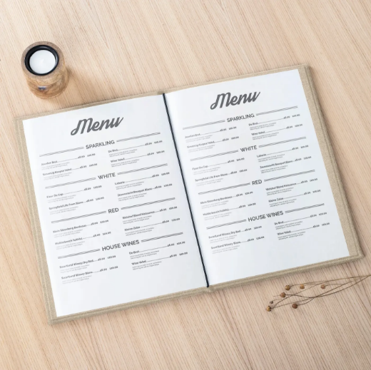 Picture of Linen Menu Book