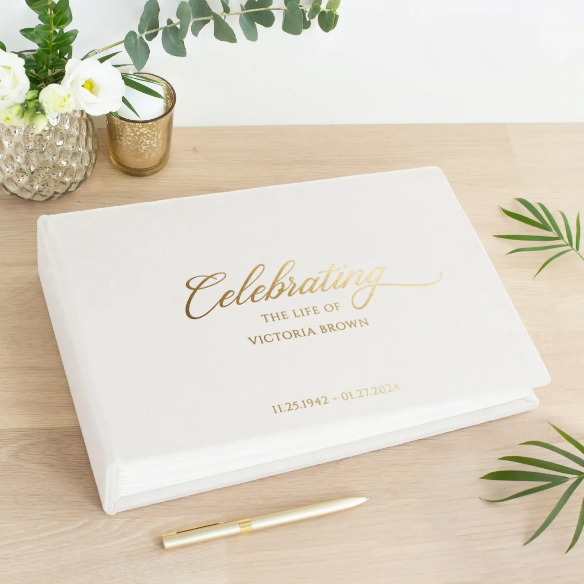 Picture of Velvet Memorial Condolence Book