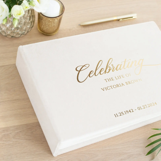 Picture of Velvet Memorial Condolence Book