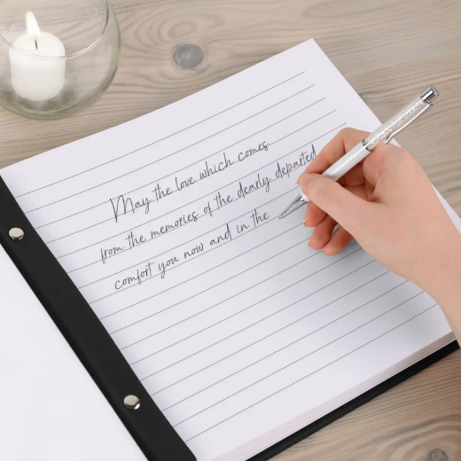 Picture of Leather Memorial Condolence Book