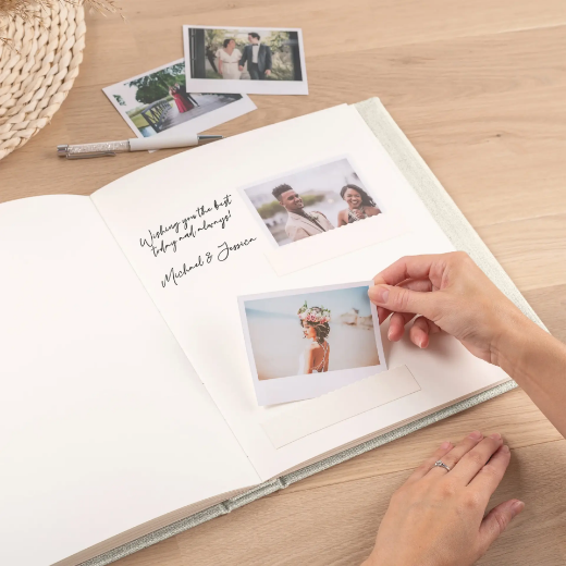 Picture of Linen Wedding Guest Book Vertical W165