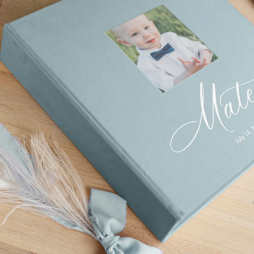 Picture of Velvet Slip In Baby Photo Album for 100-1000 4x6 Photos, Photo Window