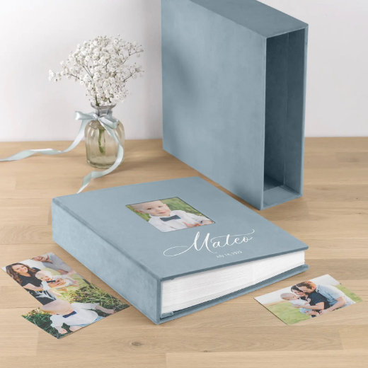 Picture of Velvet Slip In Baby Photo Album for 100-1000 4x6 Photos, Photo Window