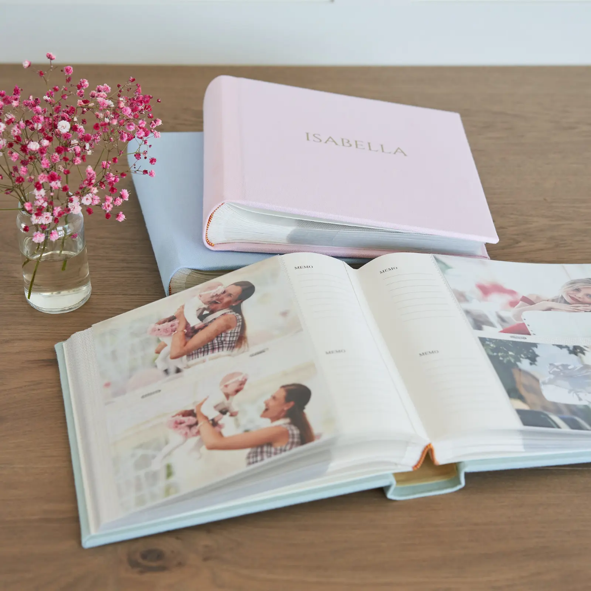 Picture of Linen Baby Slip In Photo Album for 200 4x6 or 5x7  Photos