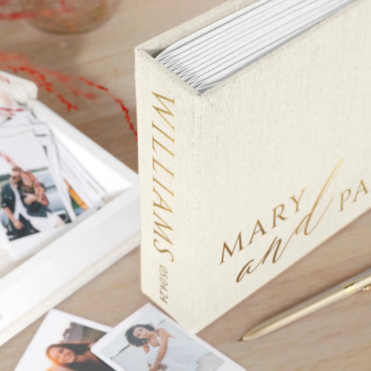 Picture of Linen Wedding Guest Book W194