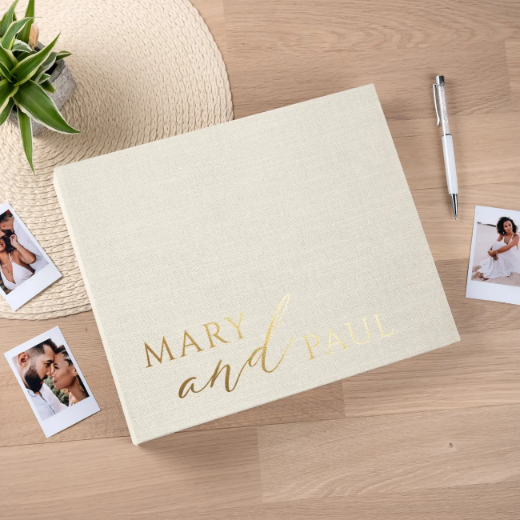 Picture of Linen Wedding Guest Book W194