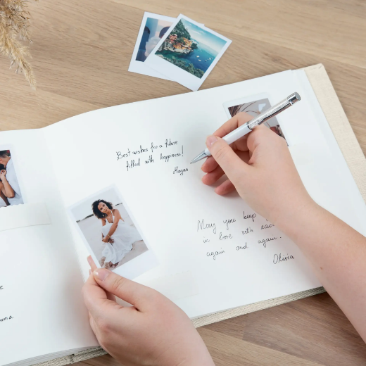 Picture of Linen Wedding Guest Book W194