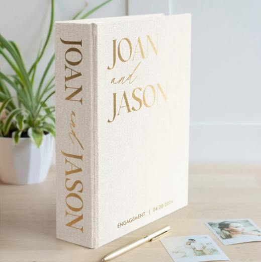 Picture of Linen Wedding Guest Book Vertical W206