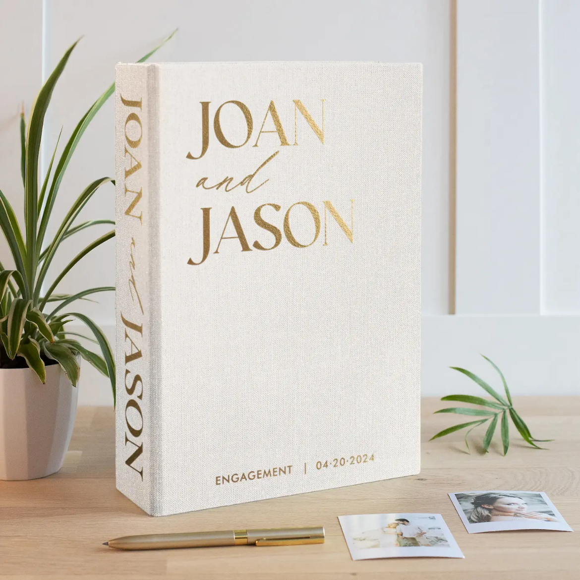 Picture of Linen Wedding Guest Book Vertical W206