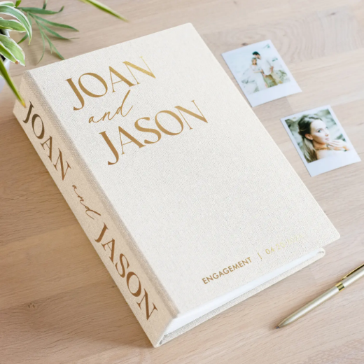 Picture of Linen Wedding Guest Book Vertical W206