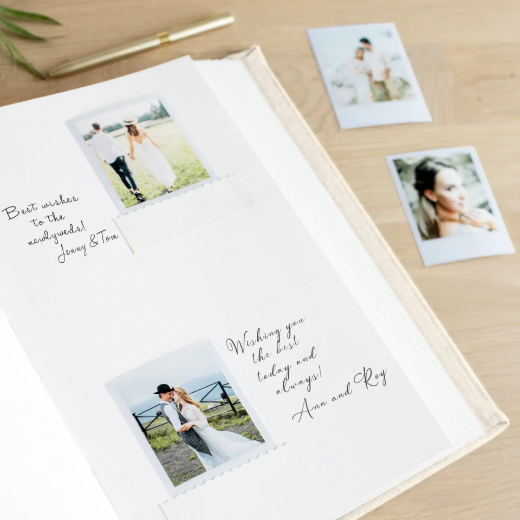 Picture of Linen Wedding Guest Book Vertical W206