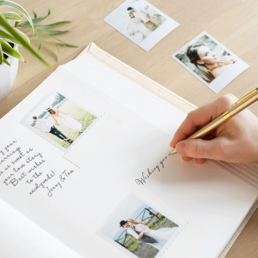 Picture of Linen Wedding Guest Book Vertical W206