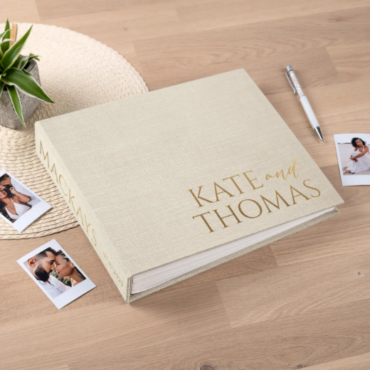 Picture of Linen Wedding Guest Book W155