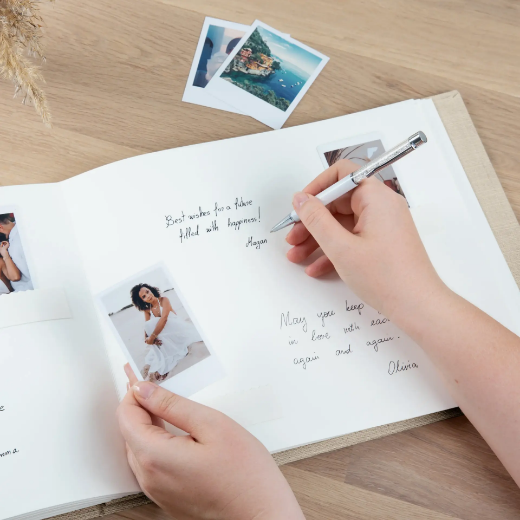 Picture of Linen Wedding Guest Book W155