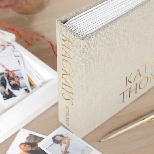 Picture of Linen Wedding Guest Book W155