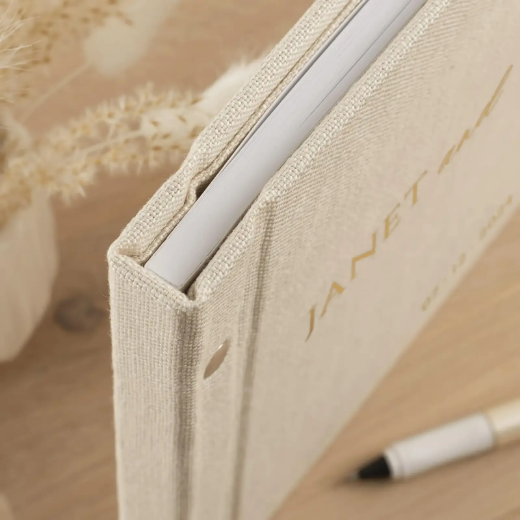 Picture of Linen Wedding Guest Book