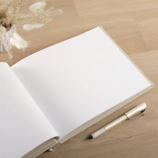 Picture of Linen Wedding Guest Book