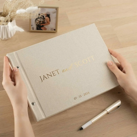 Picture of Linen Wedding Guest Book