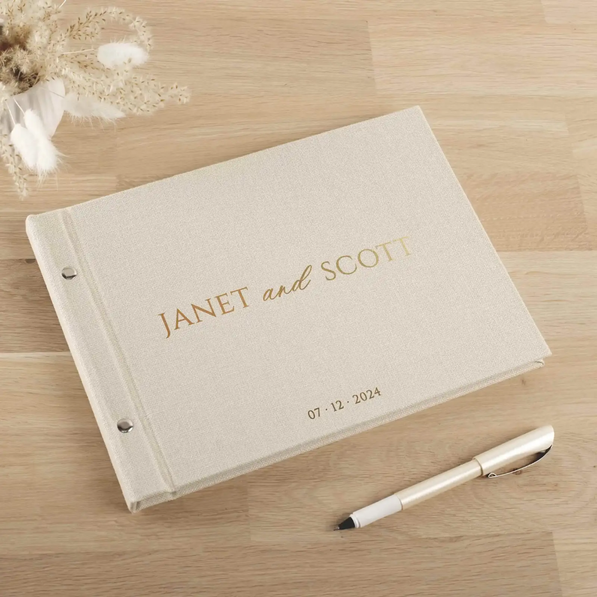 Picture of Linen Wedding Guest Book
