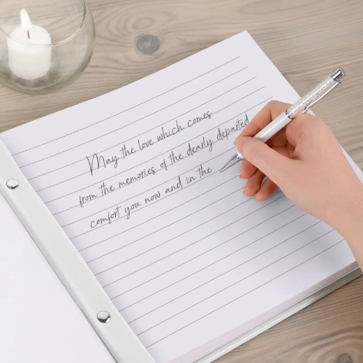 Picture of Eco Leather Memorial Condolence Book