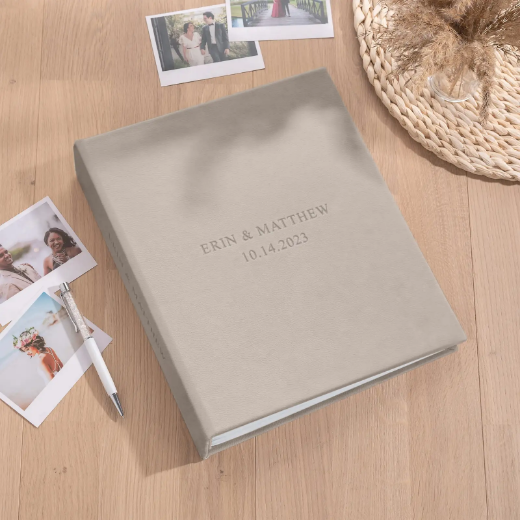 Picture of Leather Wedding Guest Book Vertical