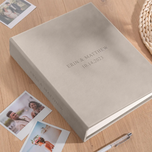 Picture of Leather Wedding Guest Book Vertical