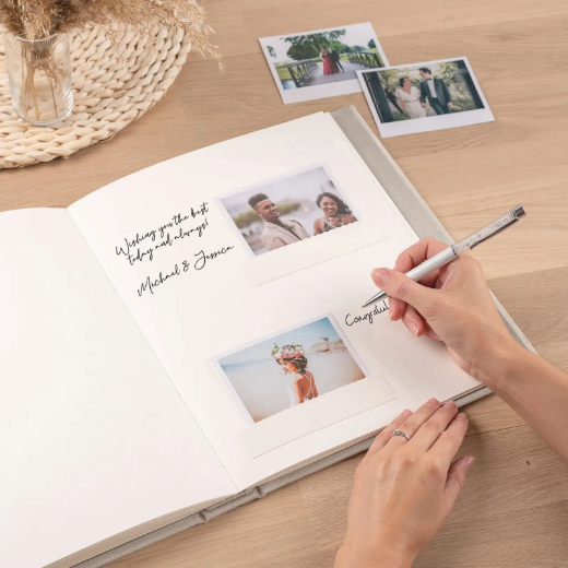 Picture of Leather Wedding Guest Book Vertical