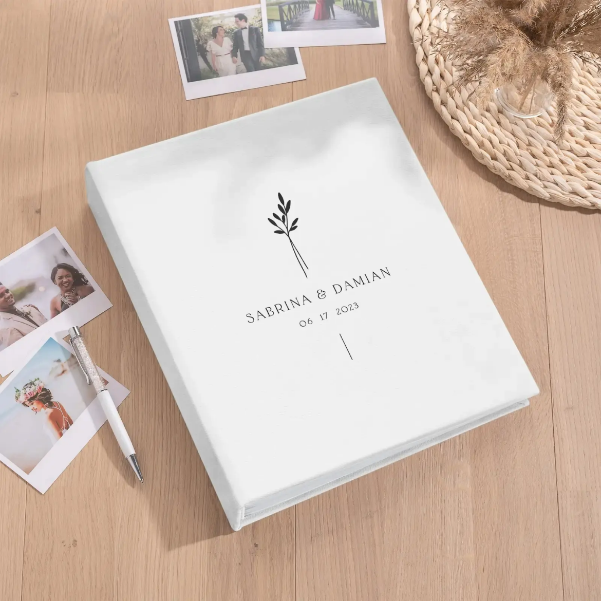 Picture of Leather Wedding Guest Book Vertical UV