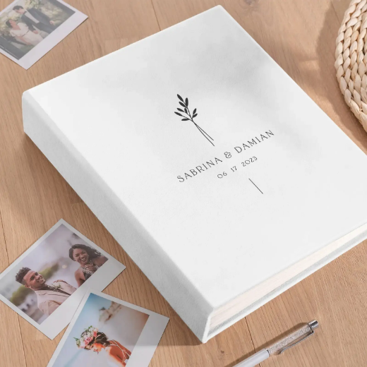 Picture of Leather Wedding Guest Book Vertical UV