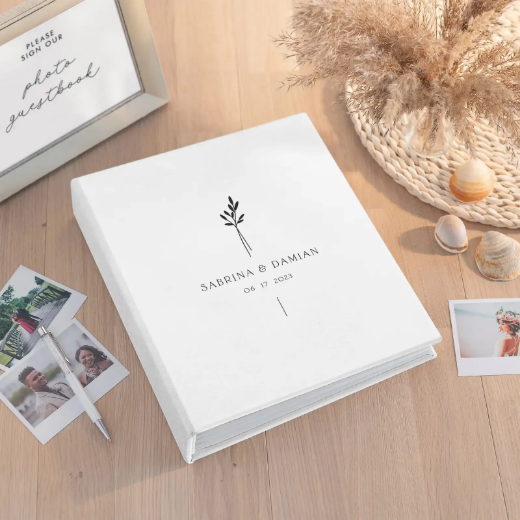 Picture of Leather Wedding Guest Book Vertical UV