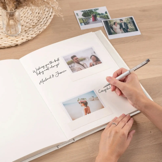 Picture of Leather Wedding Guest Book Vertical UV