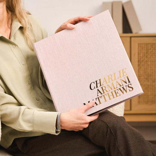 Picture of Linen Baby Slip In Photo Album for 100-1000 4x6 Photos