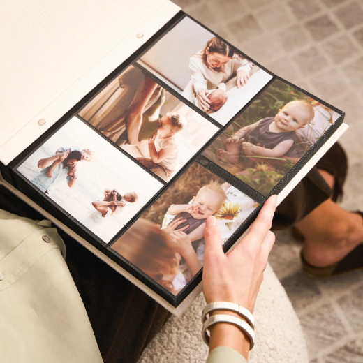 Picture of Linen Baby Slip In Photo Album for 100-1000 4x6 Photos