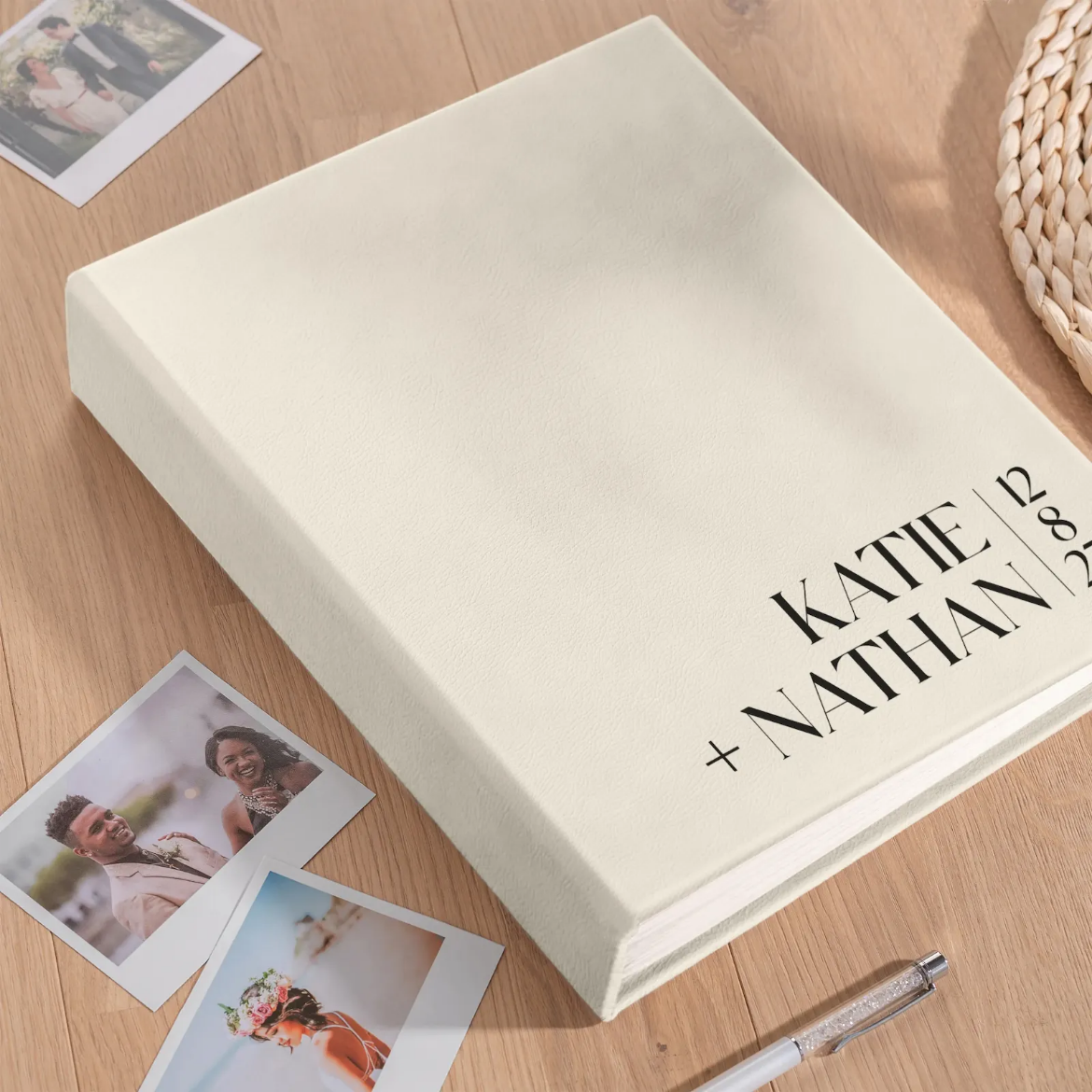 Picture of Eco Leather Wedding Guest Book UV Vertical