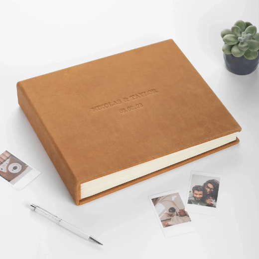 Picture of Leather Wedding Guest Book