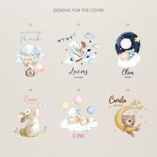 Picture of Eco Leather Baby Self Adhesive Photo Album, Design B1 UV