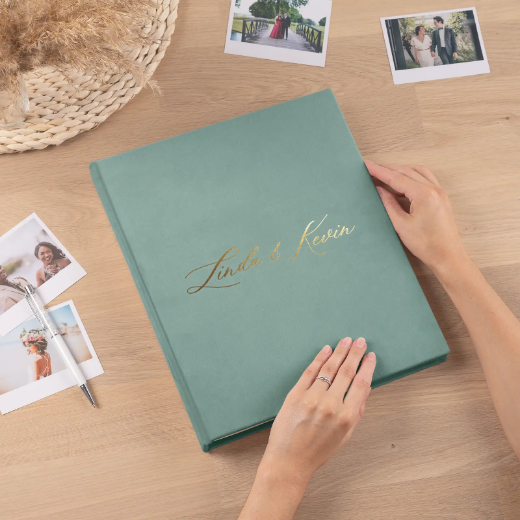 Picture of Velvet Wedding Guest Book Vertical