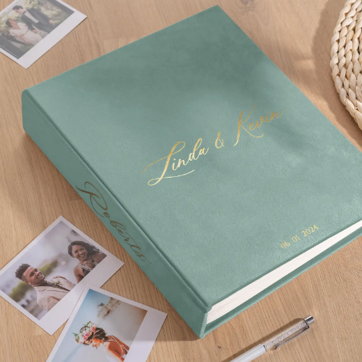 Picture of Velvet Wedding Guest Book Vertical