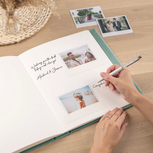 Picture of Velvet Wedding Guest Book Vertical