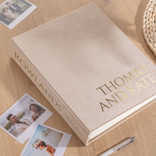 Picture of Velvet Wedding Guest Book Vertical W143