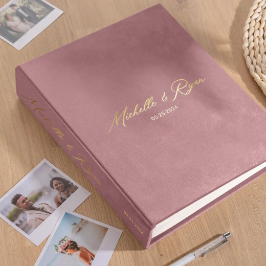 Picture of Velvet Wedding Guest Book Vertical