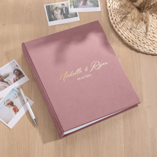Picture of Velvet Wedding Guest Book Vertical