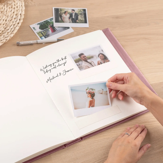 Picture of Velvet Wedding Guest Book Vertical