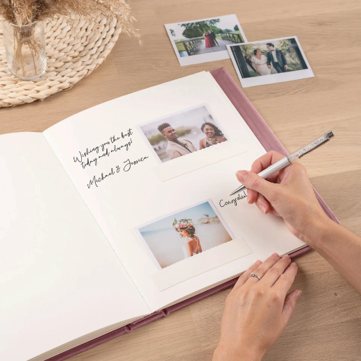 Picture of Velvet Wedding Guest Book Vertical