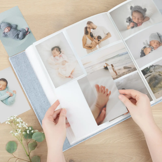 Picture of Linen Baby Slip In Photo Album for 100-1000 4x6 Photos, Design B83