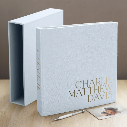 Picture of Linen Baby Slip In Photo Album for 100-1000 4x6 Photos, Design B83